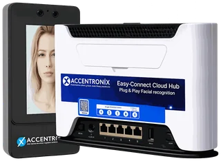 Accentronix facial-recognition reader with Easy-Connect Cloud Hub